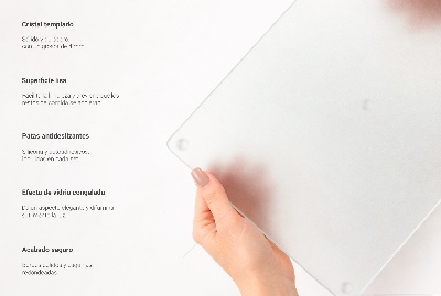 Glass kitchen board with a double semi-transparent finish
