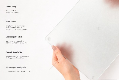 Glass kitchen board with a double semi-transparent finish