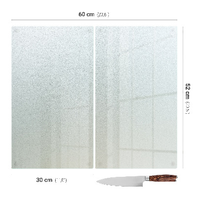 Glass kitchen board with a double semi-transparent finish