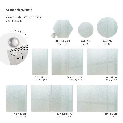 Chopping board glass Round frosted