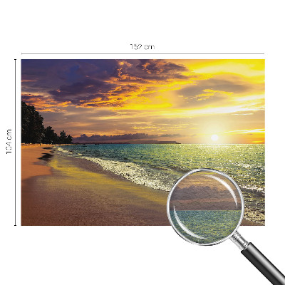 Wall mural depicting a beach at sunset