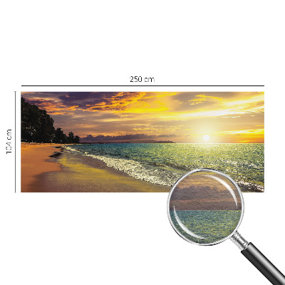 Wall mural depicting a beach at sunset