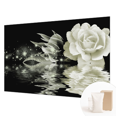 Wallpaper mural with a luminous rose design