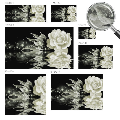 Wallpaper mural with a luminous rose design