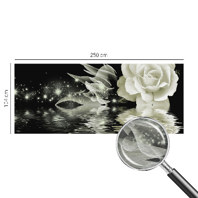 Wallpaper mural with a luminous rose design