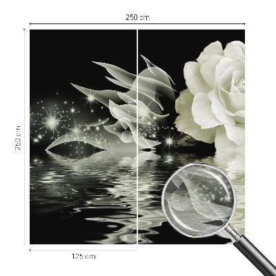 Wallpaper mural with a luminous rose design