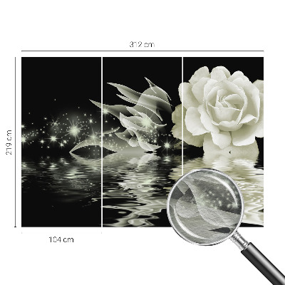 Wallpaper mural with a luminous rose design