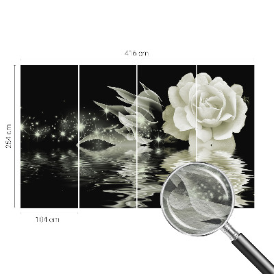 Wallpaper mural with a luminous rose design