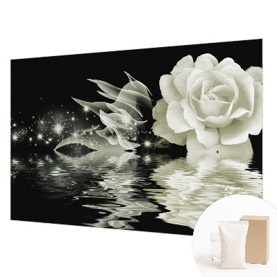 Wallpaper mural with a luminous rose design