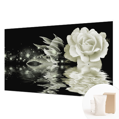 Wallpaper mural with a luminous rose design