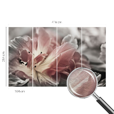 Photo wallpaper with a pastel floral design