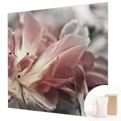 Photo wallpaper with a pastel floral design