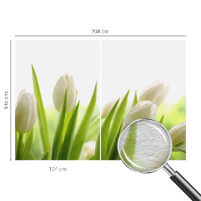 Photo wall mural with white tulips