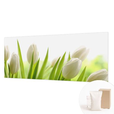 Photo wall mural with white tulips