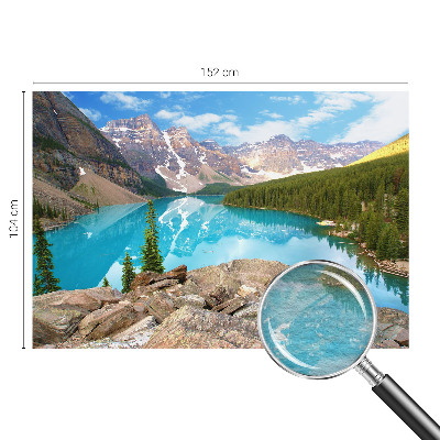 Wall mural for living room featuring a blue lake design