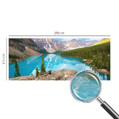 Wall mural for living room featuring a blue lake design