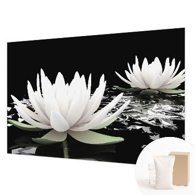 Large wall mural with a water flowers design