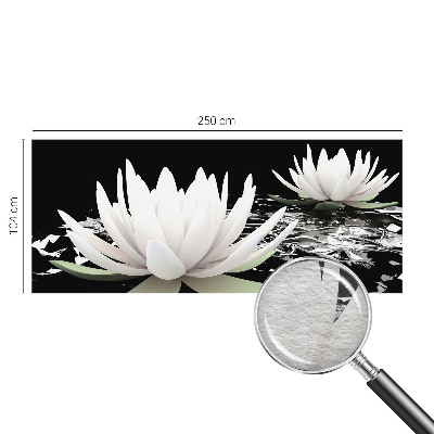 Large wall mural with a water flowers design