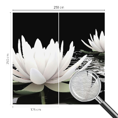 Large wall mural with a water flowers design