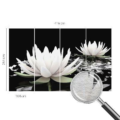 Large wall mural with a water flowers design