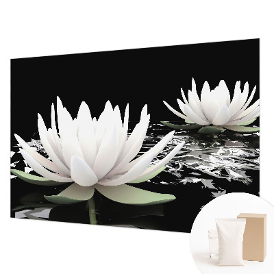 Large wall mural with a water flowers design