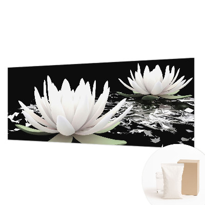 Large wall mural with a water flowers design