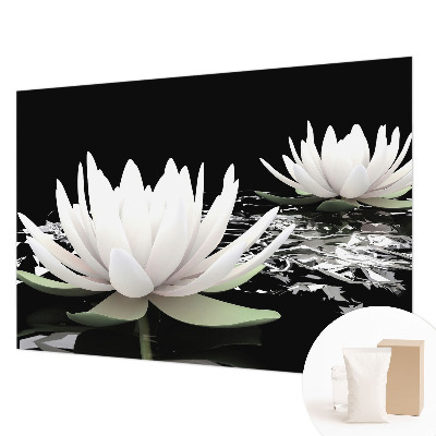 Large wall mural with a water flowers design