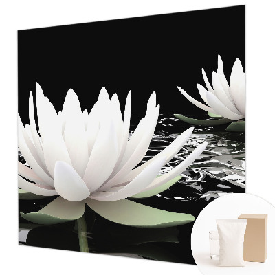 Large wall mural with a water flowers design