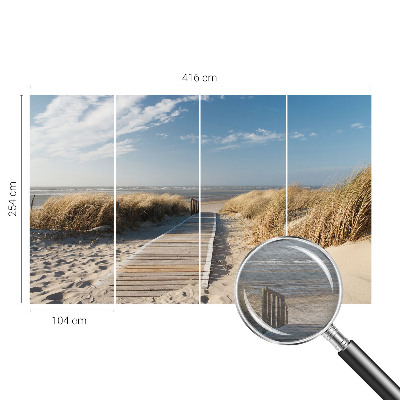 Custom size wall mural with the Sea Path design