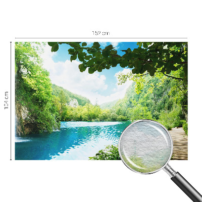 Modern wall mural with a natural oasis design
