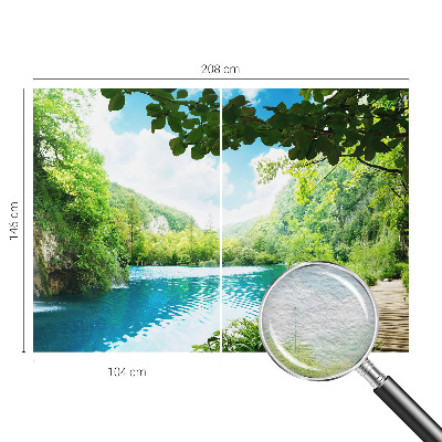 Modern wall mural with a natural oasis design