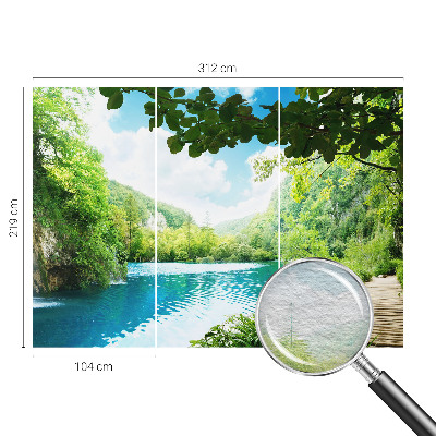 Modern wall mural with a natural oasis design