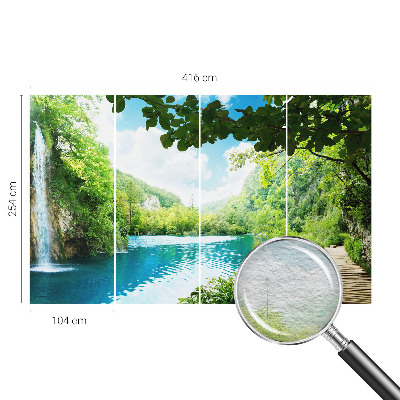 Modern wall mural with a natural oasis design