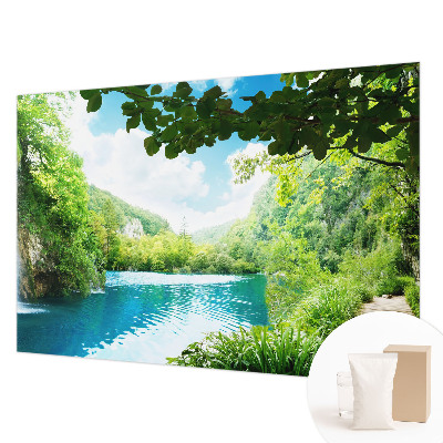 Modern wall mural with a natural oasis design