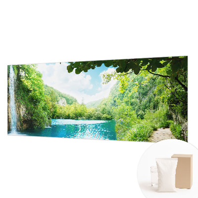 Modern wall mural with a natural oasis design