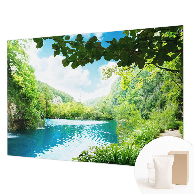 Modern wall mural with a natural oasis design