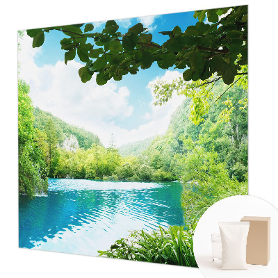 Modern wall mural with a natural oasis design