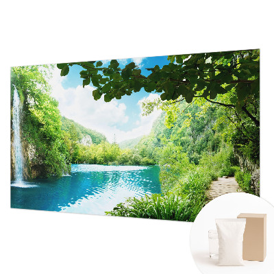 Modern wall mural with a natural oasis design