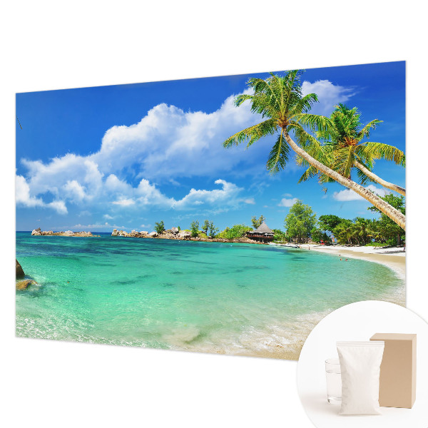 High quality wall mural wallpaper with a tropical paradise motif
