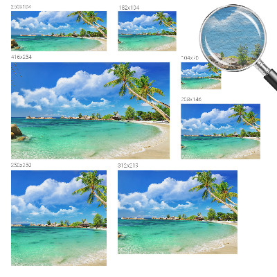 High quality wall mural wallpaper with a tropical paradise motif