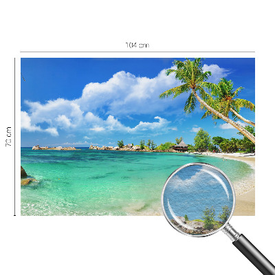 High quality wall mural wallpaper with a tropical paradise motif
