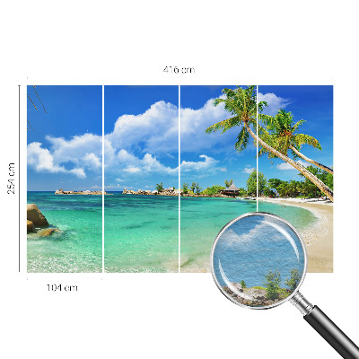 High quality wall mural wallpaper with a tropical paradise motif