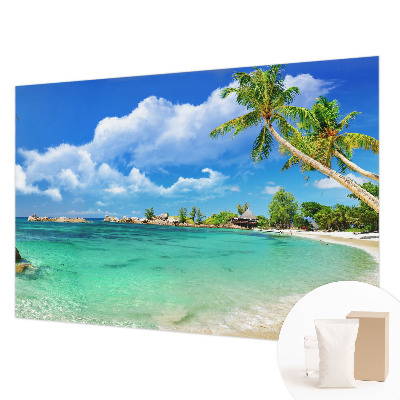 High quality wall mural wallpaper with a tropical paradise motif