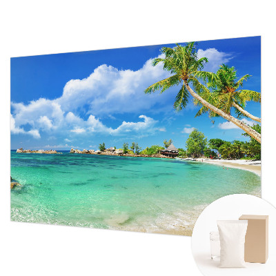 High quality wall mural wallpaper with a tropical paradise motif