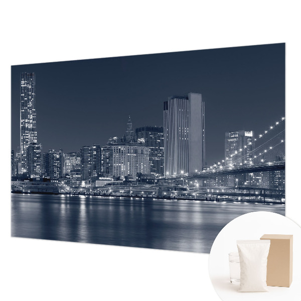 Premium wall mural for bedroom featuring a night city scene