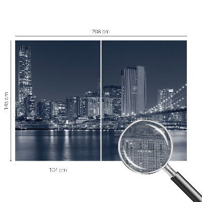 Premium wall mural for bedroom featuring a night city scene