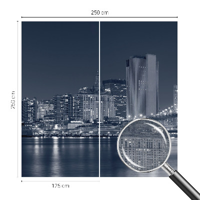 Premium wall mural for bedroom featuring a night city scene