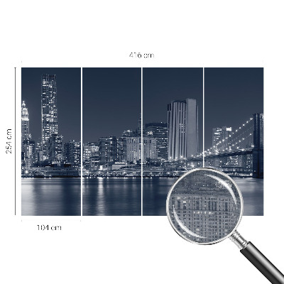 Premium wall mural for bedroom featuring a night city scene