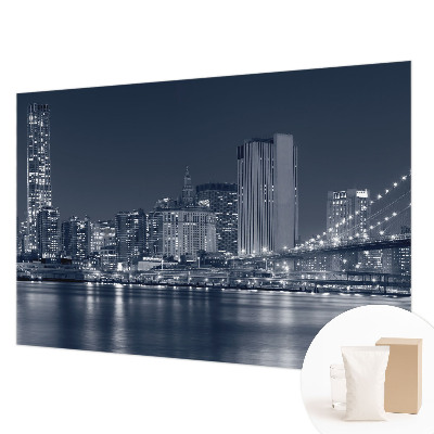 Premium wall mural for bedroom featuring a night city scene