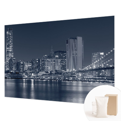 Premium wall mural for bedroom featuring a night city scene
